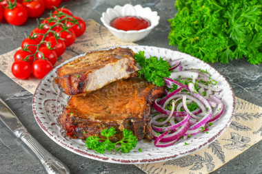 Стейк из свинины в аэрогриле