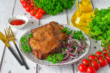 Стейк из свинины в аэрогриле