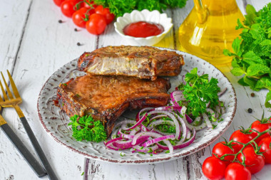 Стейк из свинины в аэрогриле