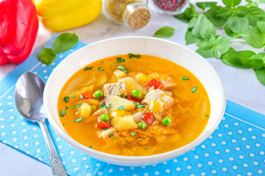 Суп с пекинской капустой и курицей