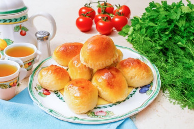 Пирожки с капустой мясом в духовке