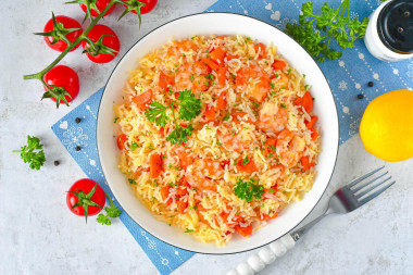 Плов с креветками