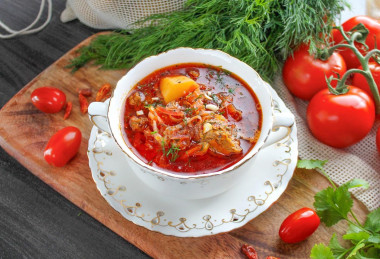 Борщ с тушенкой