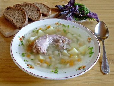 Суп с индейкой с картошкой и макаронами