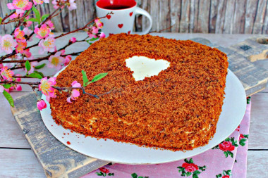 Ленивый медовик без раскатки коржей