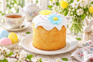 Пасхальный кулич с начинкой шоколадом внутри