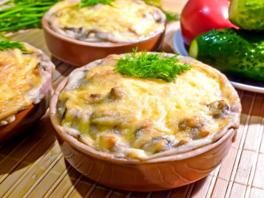 Жульен с грибами и сметаной