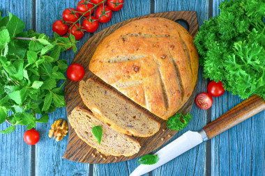 Домашний гречишный хлеб в духовке с орехами