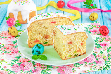 Пасхальный кулич на сухих дрожжах в духовке