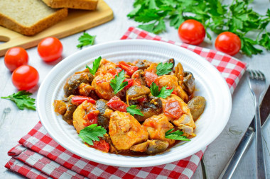 Курица с грибами в мультиварке