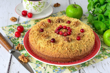 Сметанный пирог с яблоками