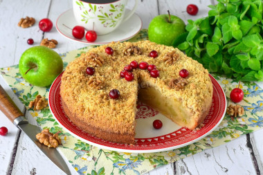 Сметанный пирог с яблоками