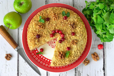 Сметанный пирог с яблоками