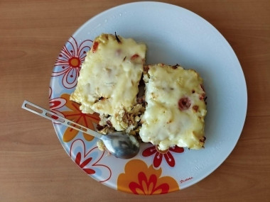 запеканка с цветной капустой и куриным бедром