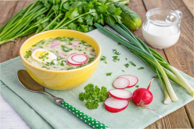 Окрошка на молоке