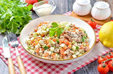 Салат рыбные консервы морковь лук