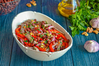 Салат Тбилиси говядина красная фасоль болгарский перец