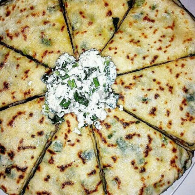 Чепалгаш на кефире с творогом и зеленым луком