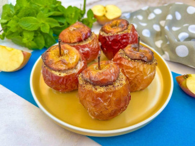 Яблоки с творогом в аэрогриле