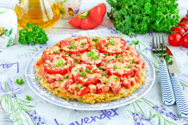 Картофельная запеканка на сковороде