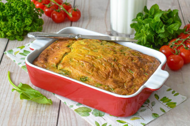 Быстрый заливной пирог с щавелем