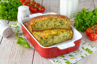 Быстрый заливной пирог с щавелем