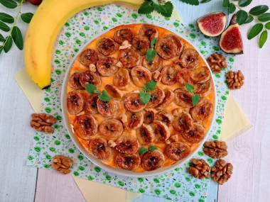 Творожная запеканка с бананом в аэрогриле