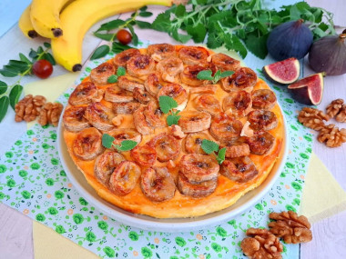 Творожная запеканка с бананом в аэрогриле