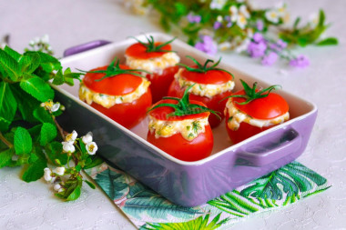 Фаршированные помидоры с сыром в духовке запеченные