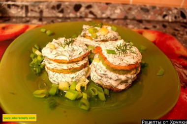 Кабачки жареные со сметаной кружочками