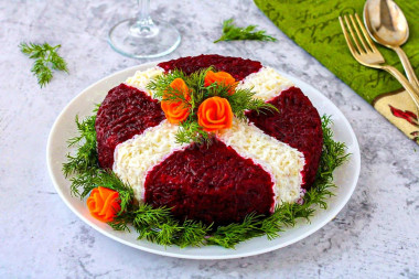 Салат из свеклы огурцов и яиц