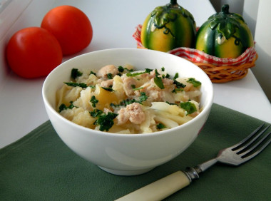 Капуста картошка мясо лук на второе