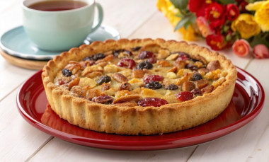 Восточный пирог с курагой орехами и изюмом