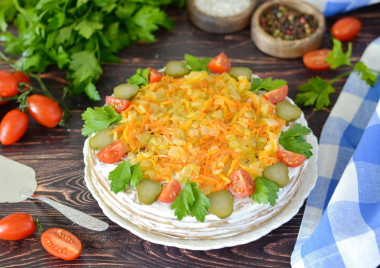 Печеночный торт из свиной печени классический