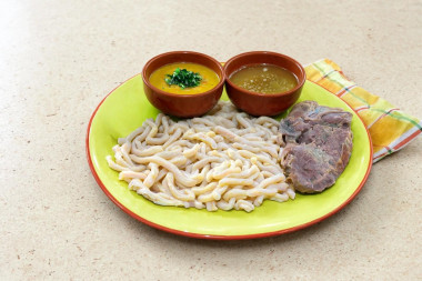 Чеченские галушки с мясом