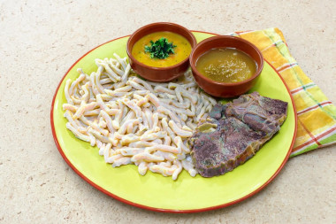 Чеченские галушки с мясом
