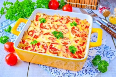 Куриное филе по французски с помидорами
