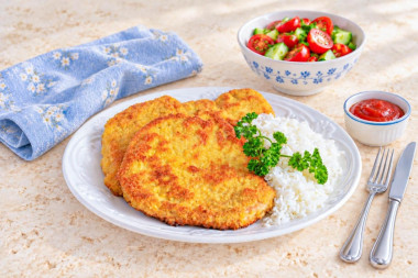 Шницель из свинины на сковороде