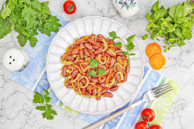 Красная фасоль с морковью и луком тушеная