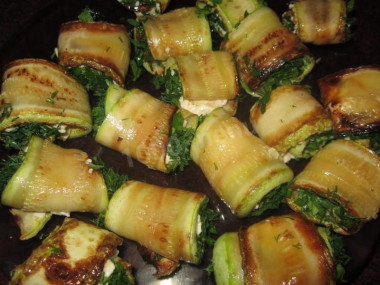 Рулетики кабачки с сыром и чесноком