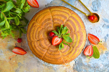 Торт Зебра в духовке на кефире