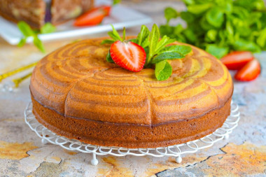 Торт Зебра в духовке на кефире