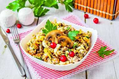Салат курица грибы морковь