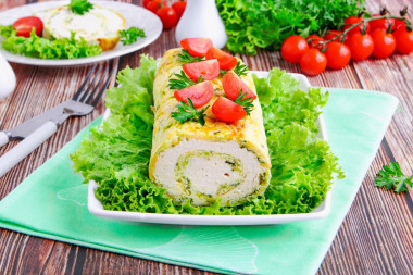 Рулет из куриной грудки в духовке