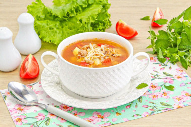 Суп с фаршем картошкой и вермишелью