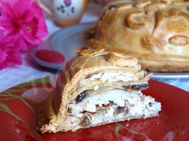 Курник из блинов куриный и грибной