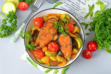 Рыба с овощами в аэрогриле