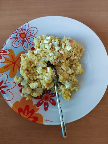 пшено с курицей и брынзой