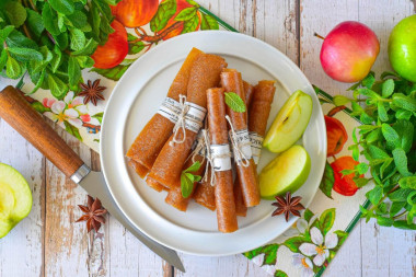 Фруктовая пастила без сахара из яблок домашняя