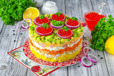 Салат Царский с курицей слоями
